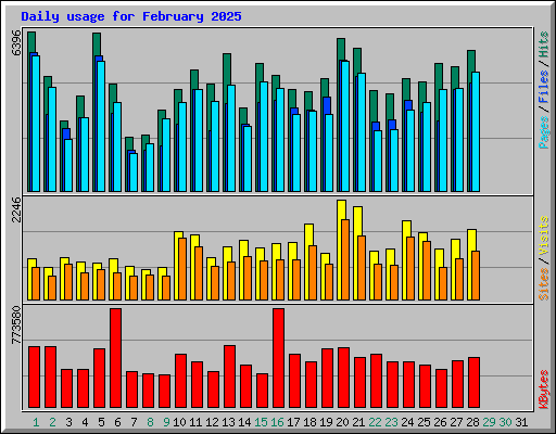 Daily usage for February 2025