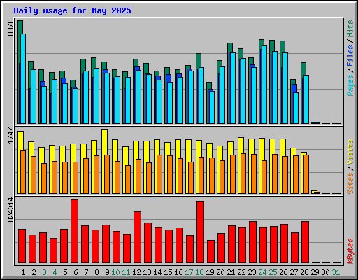 Daily usage for May 2025